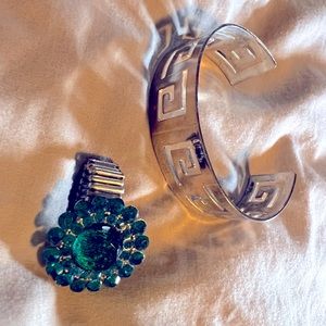 Silver bracelet and ring